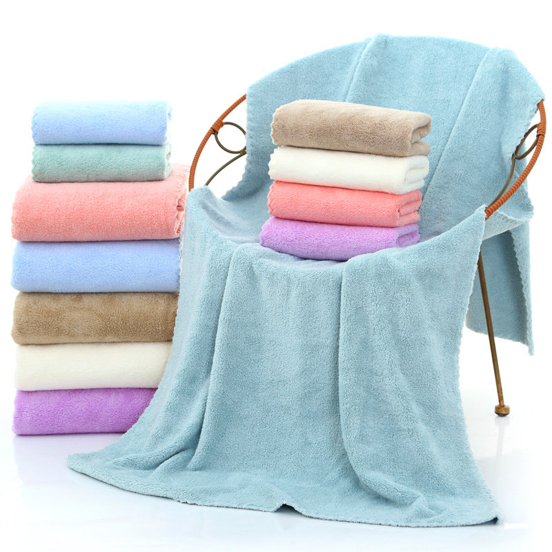 Bath Towel Coral Fleece Microfiber Absorbent Thickened