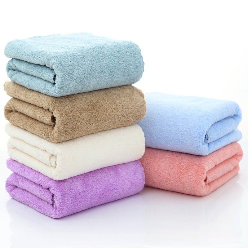 Bath Towel Coral Fleece Microfiber Absorbent Thickened