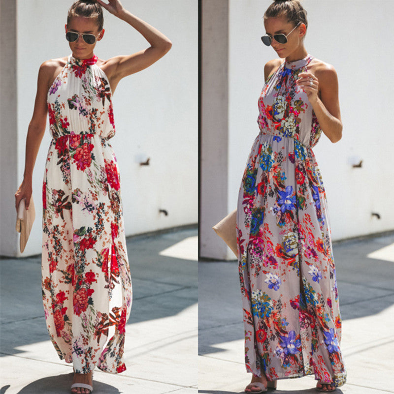 Sizzling Summer Vibes: Sleeveless Floral Print Swing Dress for Women