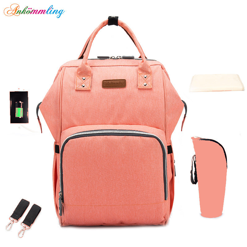 Mummy Bag Multifunctional Large Capacity Cross-border Hot Selling Backpack Mommy Bag Mommy Bag With USB Ready Supply