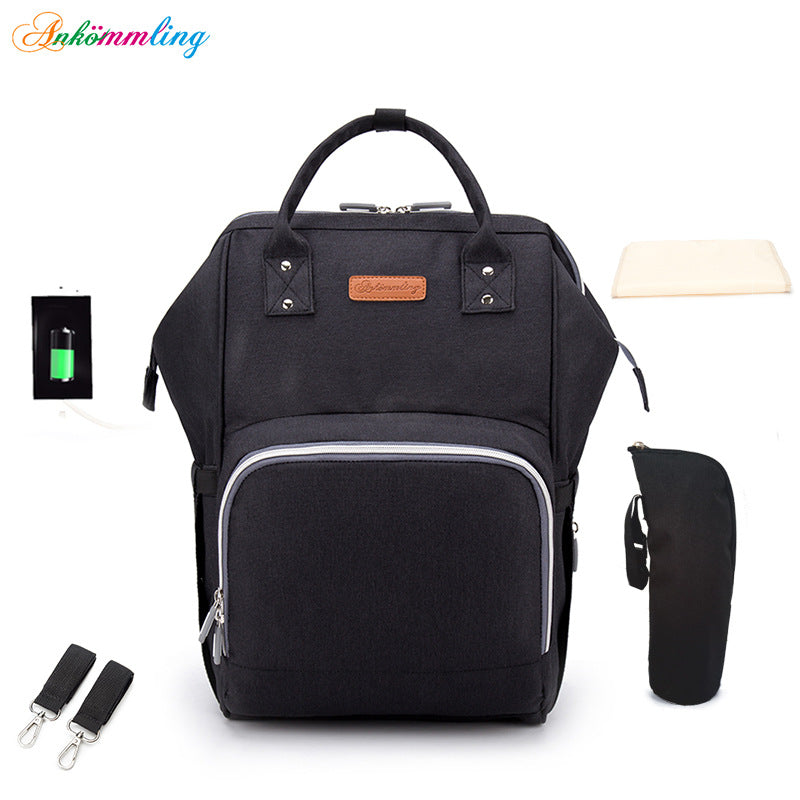 Mummy Bag Multifunctional Large Capacity Cross-border Hot Selling Backpack Mommy Bag Mommy Bag With USB Ready Supply