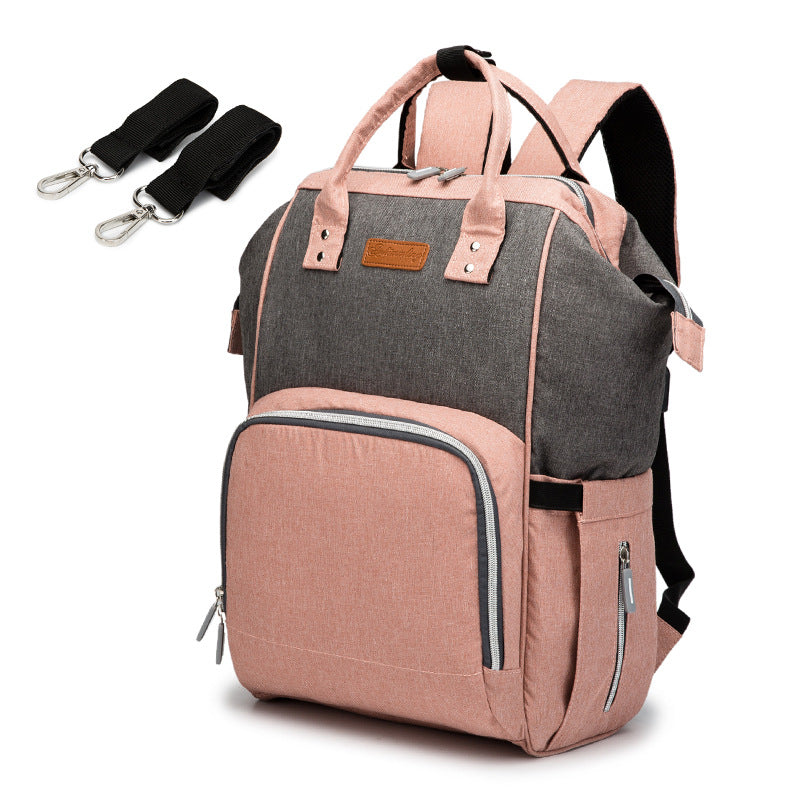 Mummy Bag Multifunctional Large Capacity Cross-border Hot Selling Backpack Mommy Bag Mommy Bag With USB Ready Supply