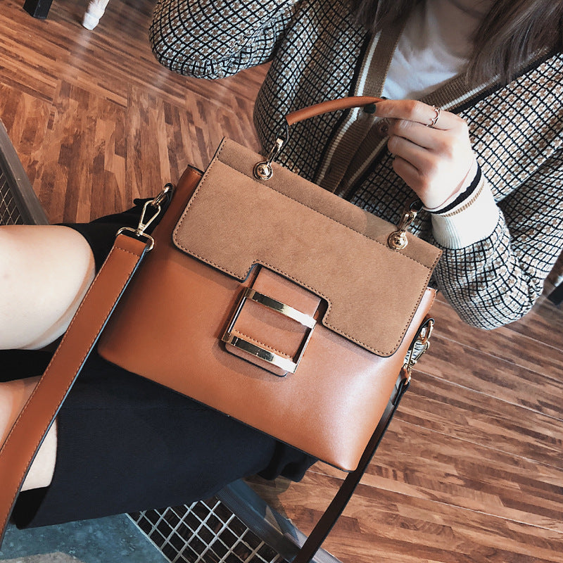 Frosted Bag Women&#039;s Bag 2023 Spring New Women&#039;s Korean Style Fashionable Wide Shoulder Strap Crossbody Small Square Bag Portable Shoulder Bag