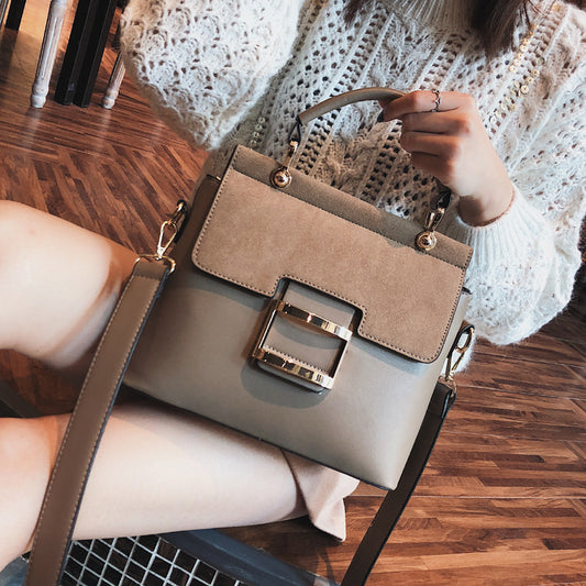 Frosted Bag Women&#039;s Bag 2023 Spring New Women&#039;s Korean Style Fashionable Wide Shoulder Strap Crossbody Small Square Bag Portable Shoulder Bag