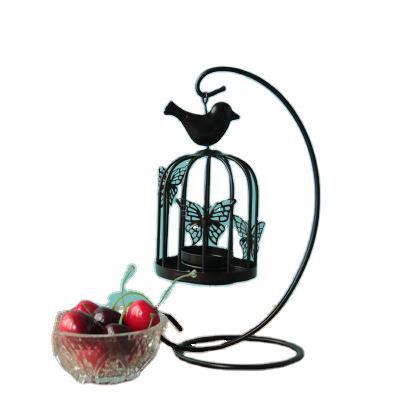 European-style Wrought Iron Wind Lamp Creative Birdcage Candlestick Wedding Wrought Iron Candle Lamp Decoration Props Dining Table Living Room Decoration