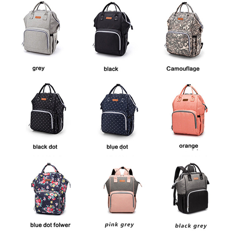 Mummy Bag Multifunctional Large Capacity Cross-border Hot Selling Backpack Mommy Bag Mommy Bag With USB Ready Supply