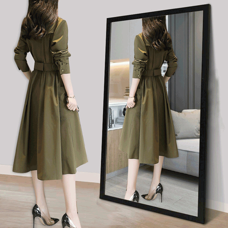 Dress Women&#039;s Spring And Autumn Long-sleeved  New Korean Fashion Autumn Mid-length Feminine Skirt