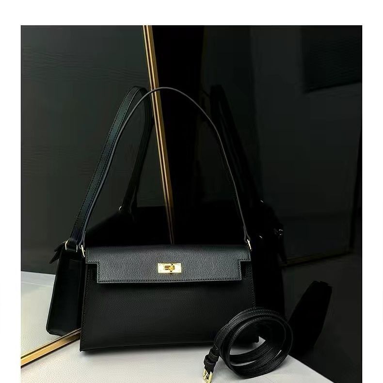 French High-end 2023 New Commuter Kelly Bag Fashionable Shoulder Bag Flip Underarm Bag Commuter Crossbody Women&#039;s Bag