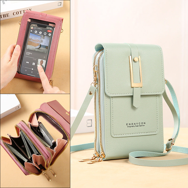 Sales New Transparent Touch Screen Mobile Phone Bag Trendy Simple Crossbody Small Bag Mobile Phone Women&#039;s Bag Coin Bag Vertical