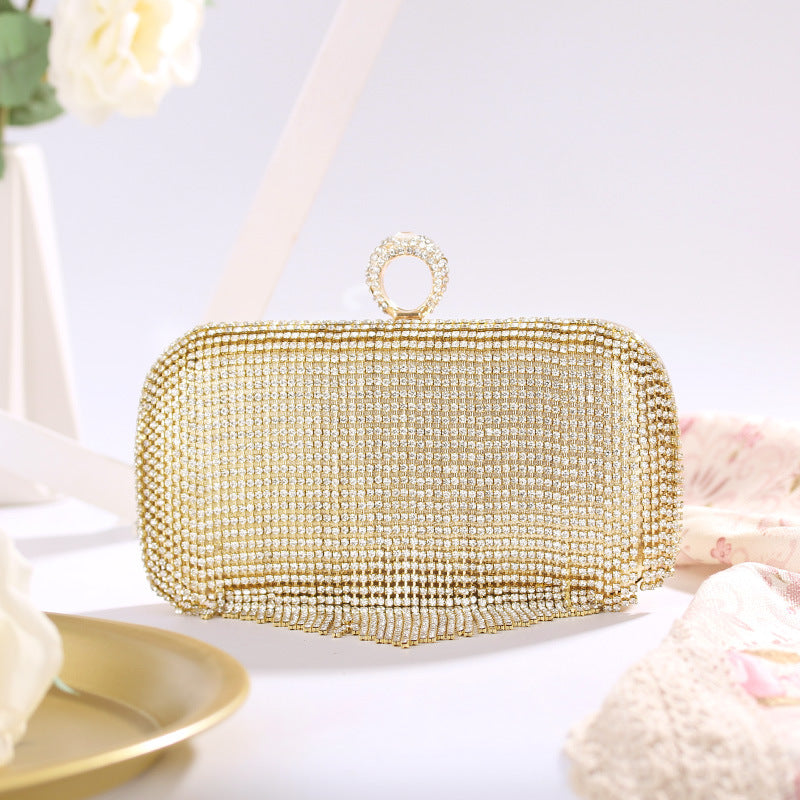 New Cross-border Dinner Bag, European And American Ladies Clutch Bag, Ring-encrusted Diamond Banquet Bag, Matching Dress Evening Bag