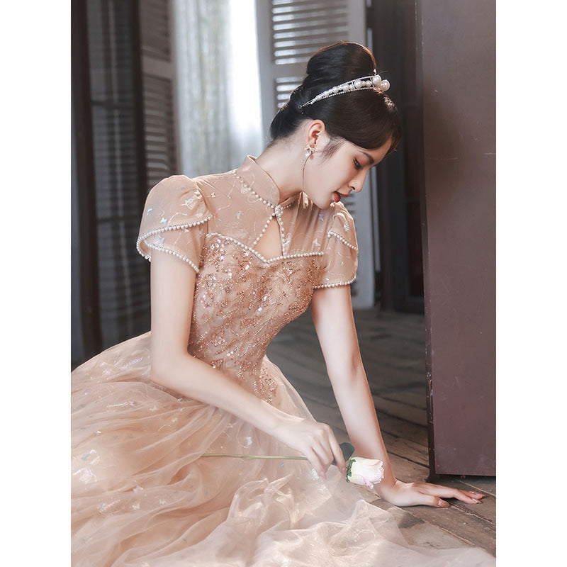 Champagne Cheongsam Evening Dress