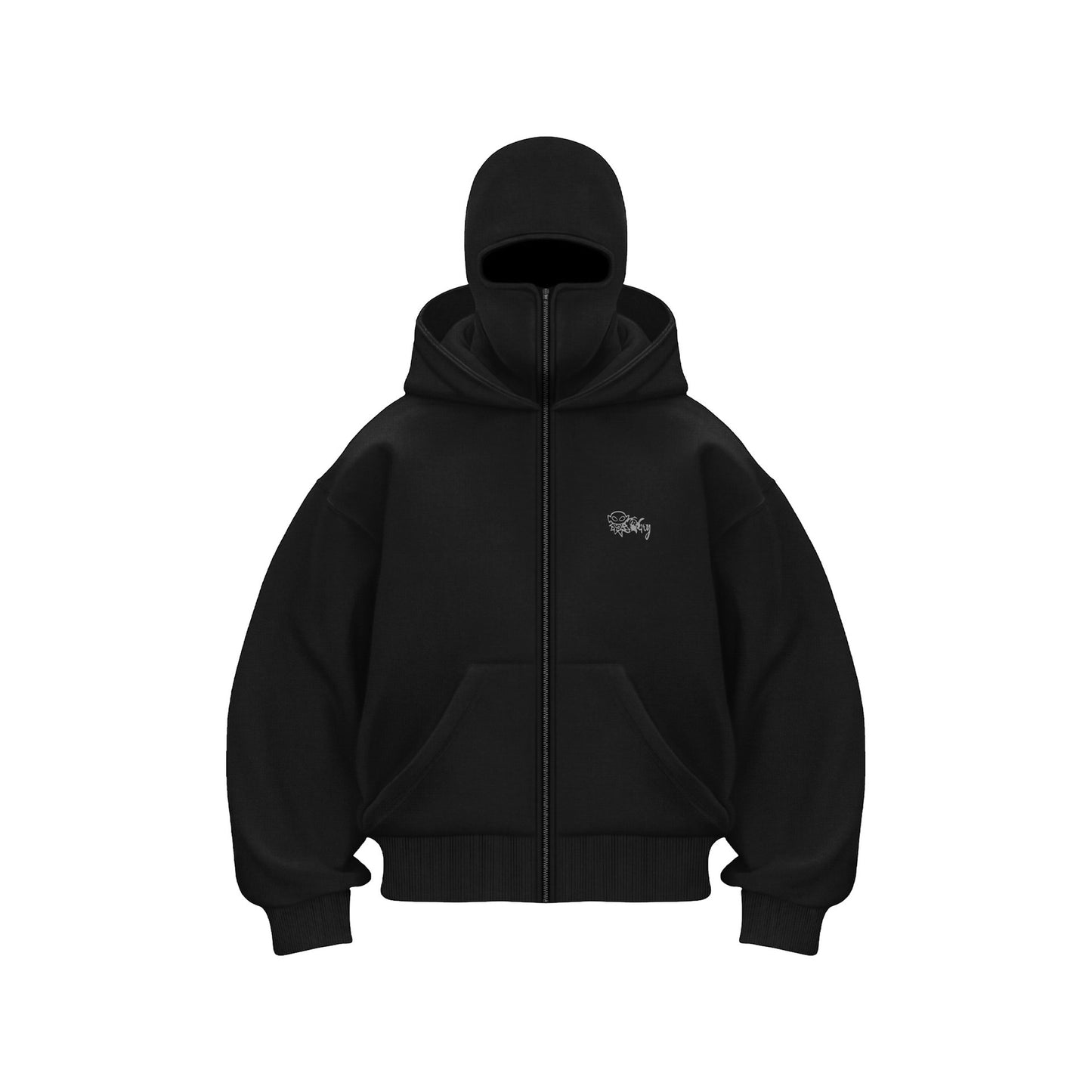 Cross-border Fashion Brand Fleece-lined Double Hat Unique Design Hooded Sweater Autumn And Winter New Men&#039;s And Women&#039;s Loose Y2K Sweater