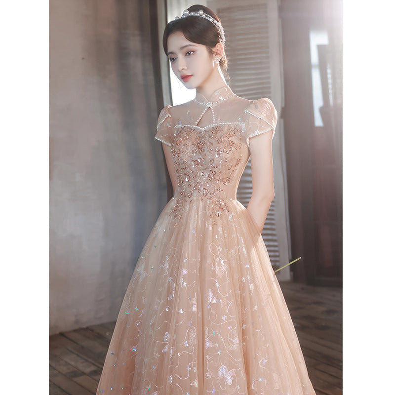 Champagne Cheongsam Evening Dress