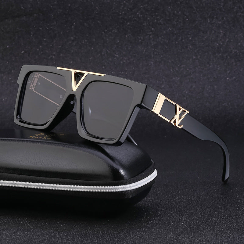 New Fashion Large Frame Sunglasses Men&#039;s Online Celebrity Same Style Box Sunglasses Men&#039;s Trendy PC