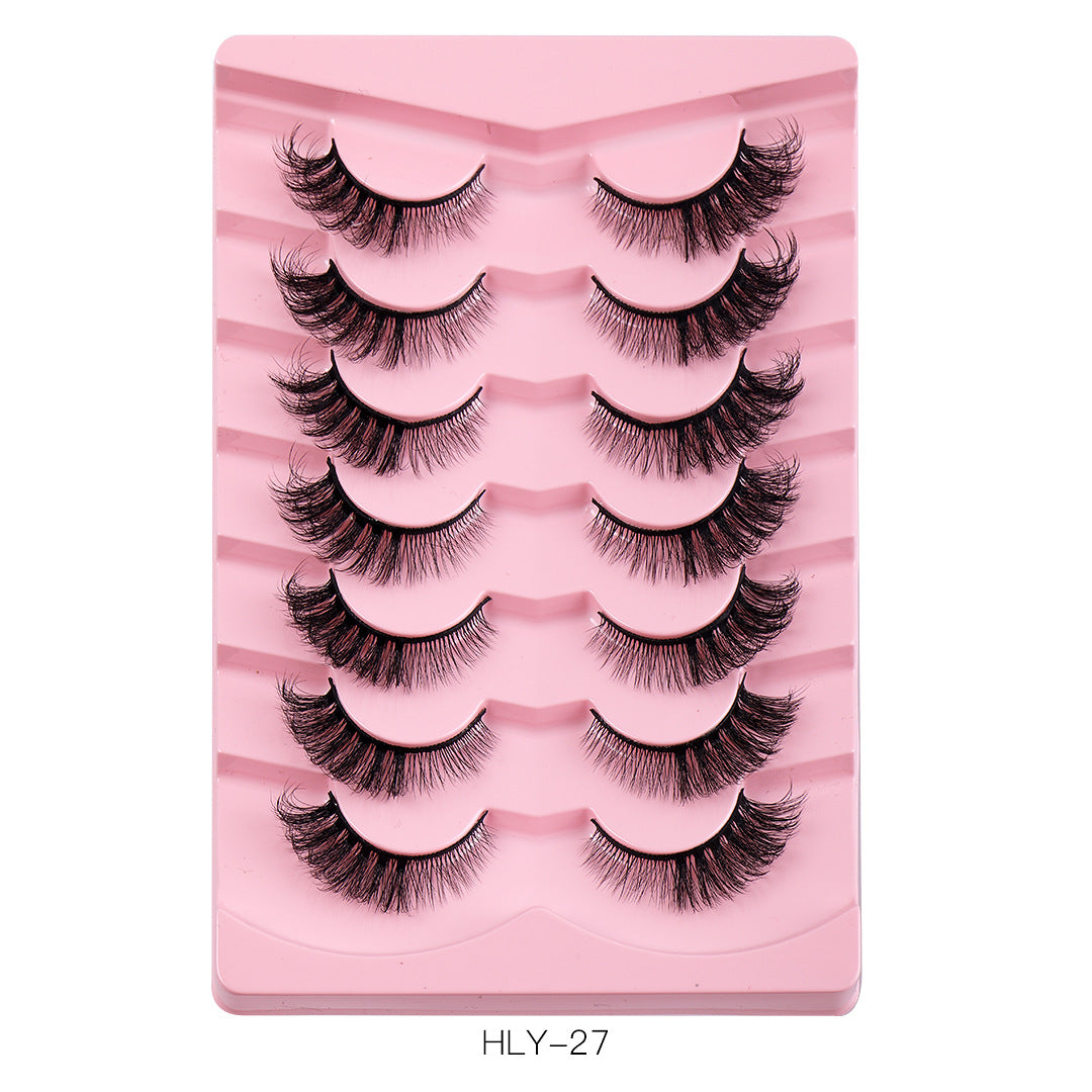 New Product 7 Pairs Of Fox False Eyelashes Natural One Piece High Imitation Mink Hair Thick Fox Eye Grafted  Eyelashes