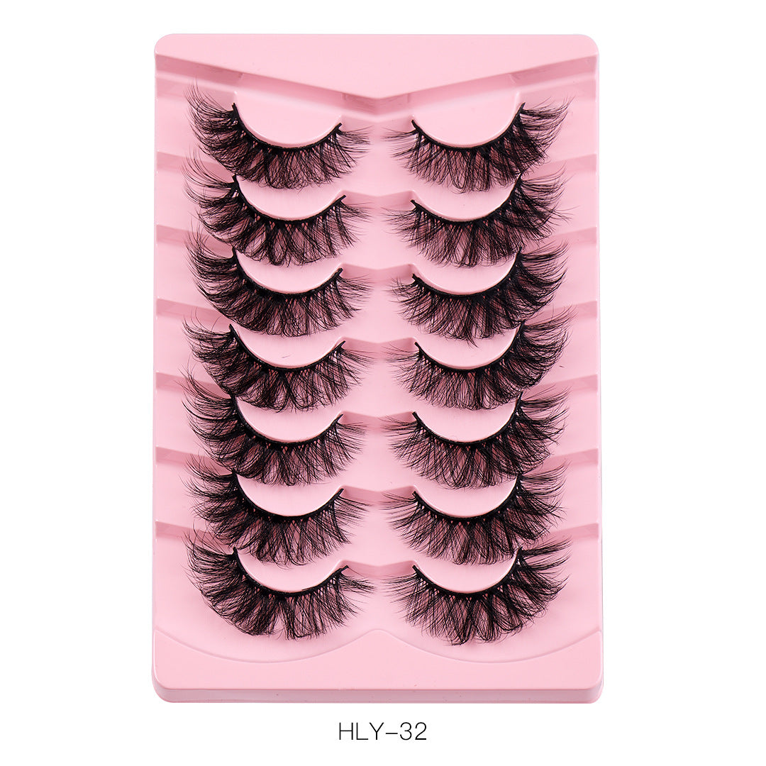 New Product 7 Pairs Of Fox False Eyelashes Natural One Piece High Imitation Mink Hair Thick Fox Eye Grafted  Eyelashes