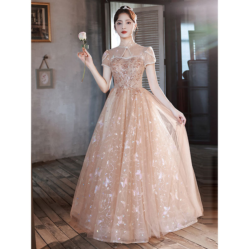 Champagne Cheongsam Evening Dress