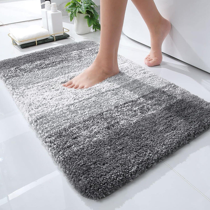 Hot Sale Gradient Microfiber TPR Non-slip Bottom Bathroom Shower Room Door Sink Absorbent Floor Mat Machine Wash