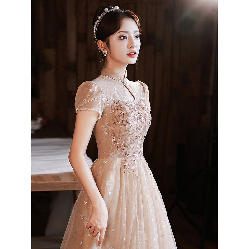 Champagne Cheongsam Evening Dress