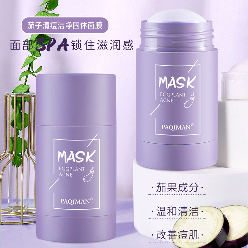 Eggplant Solid Mask Deep Cleaning Mud Film Cream Moisturizing Oil Control Shrink Pores To Remove Blackheads