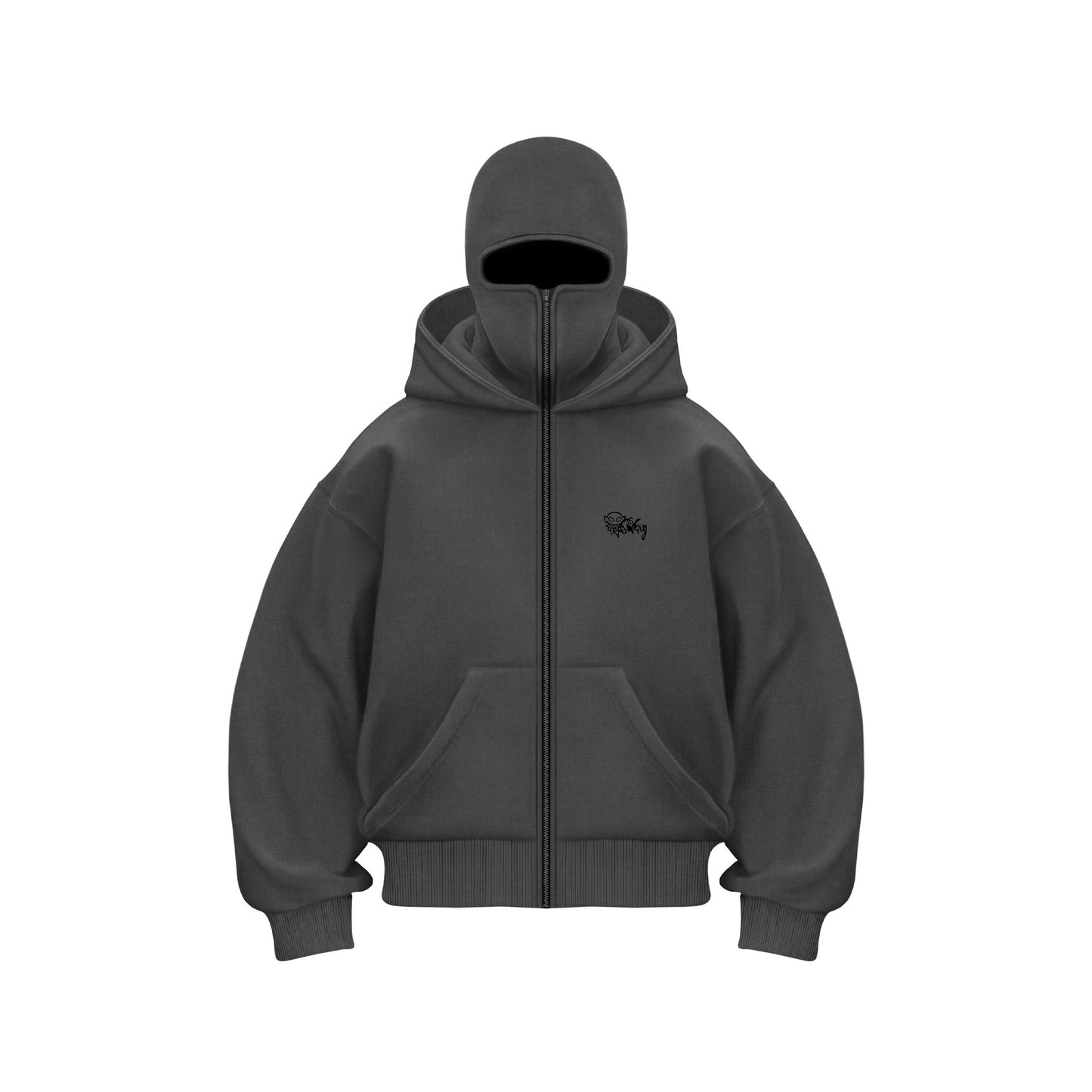 Cross-border Fashion Brand Fleece-lined Double Hat Unique Design Hooded Sweater Autumn And Winter New Men&#039;s And Women&#039;s Loose Y2K Sweater