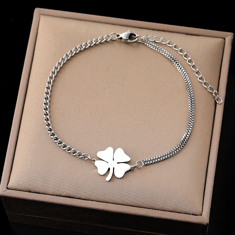 Love Four-leaf Clover Titanium Steel Bracelet Women&#039;s Jewelry