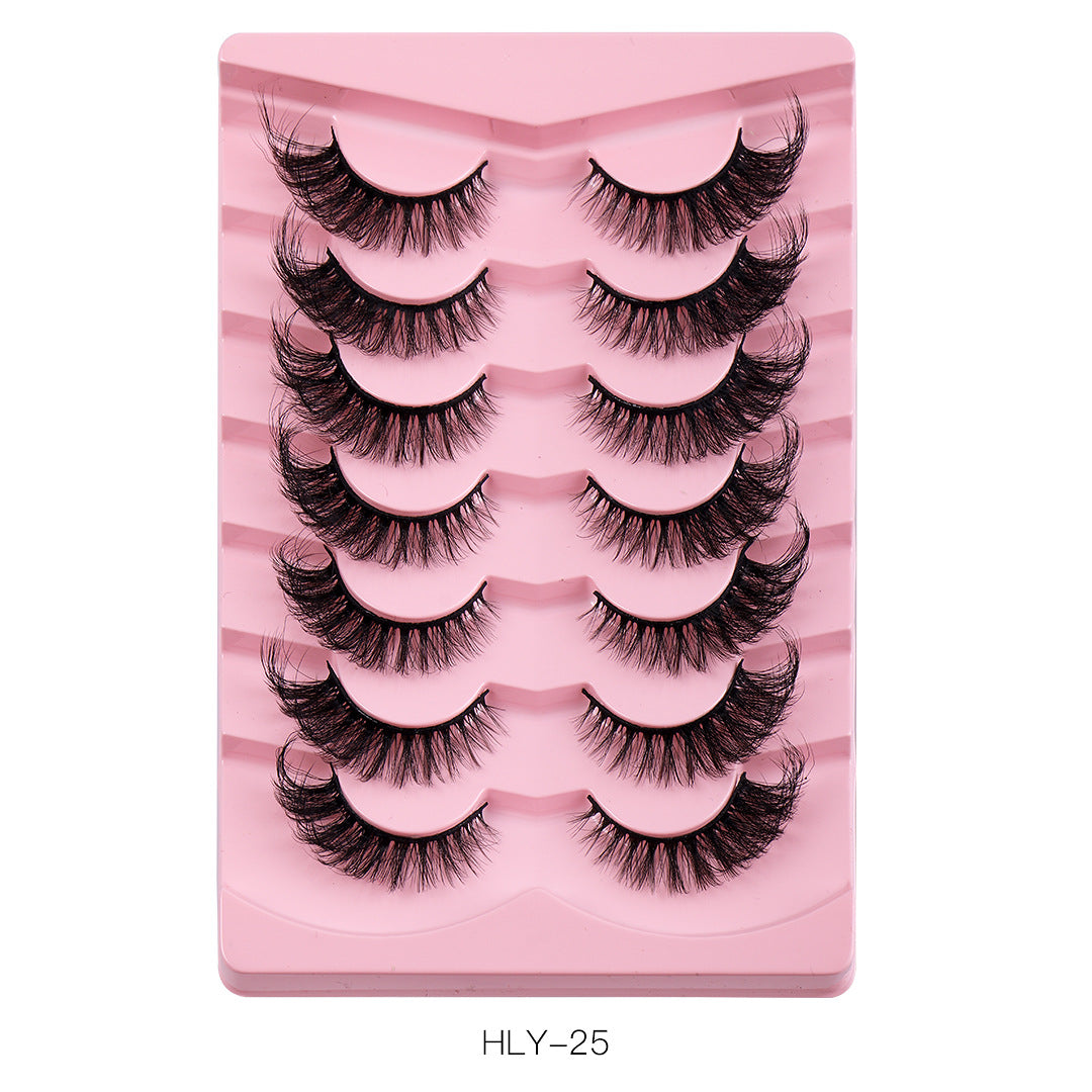 New Product 7 Pairs Of Fox False Eyelashes Natural One Piece High Imitation Mink Hair Thick Fox Eye Grafted  Eyelashes