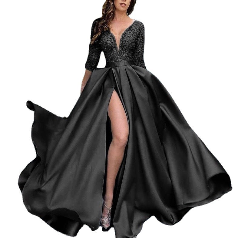 Big Sexy Long Skirt Tail Banquet Evening Dress