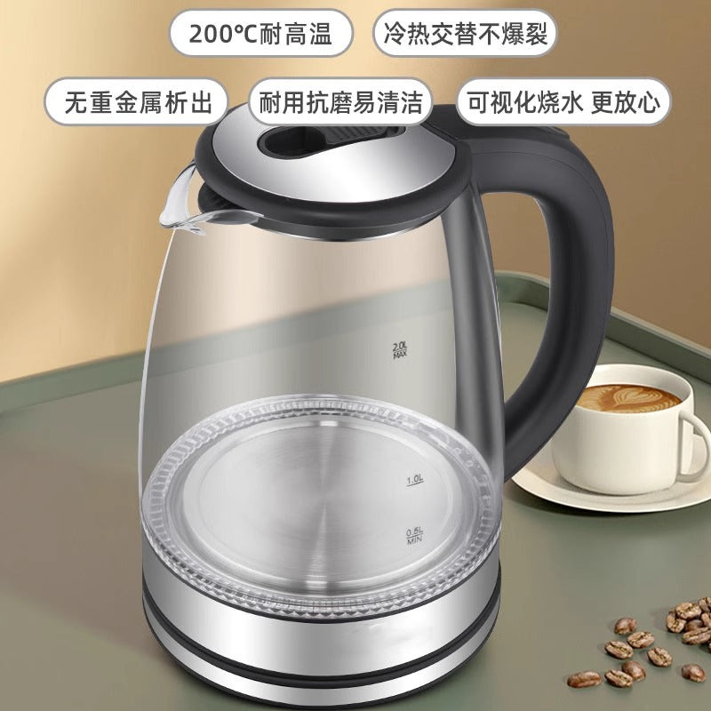 New Glass Electric Kettle Kettle Household Automatic Power Off 304 Stainless Steel Boiling Water Tea Kettle Health Kettle