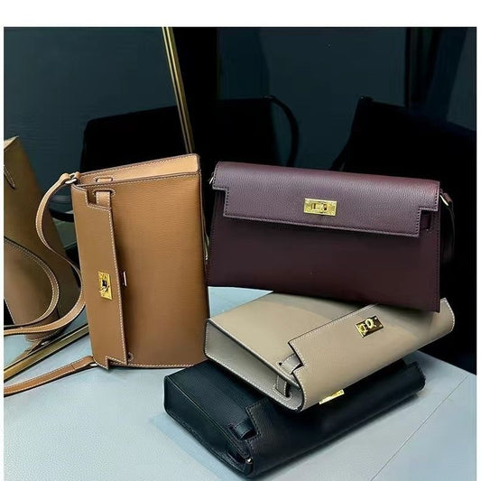 French High-end 2023 New Commuter Kelly Bag Fashionable Shoulder Bag Flip Underarm Bag Commuter Crossbody Women&#039;s Bag