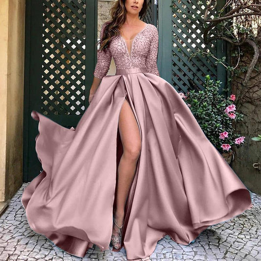 Big Sexy Long Skirt Tail Banquet Evening Dress