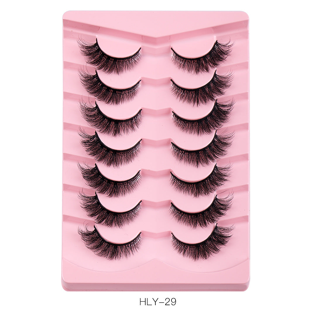 New Product 7 Pairs Of Fox False Eyelashes Natural One Piece High Imitation Mink Hair Thick Fox Eye Grafted  Eyelashes