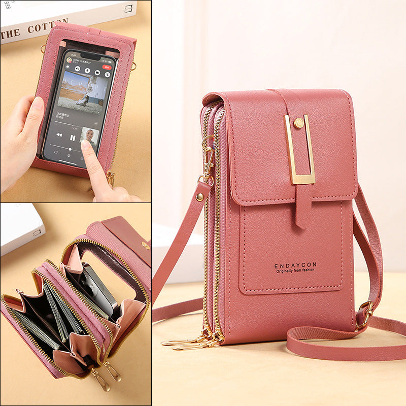 Sales New Transparent Touch Screen Mobile Phone Bag Trendy Simple Crossbody Small Bag Mobile Phone Women&#039;s Bag Coin Bag Vertical