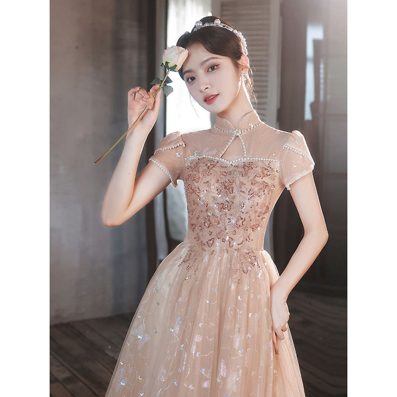 Champagne Cheongsam Evening Dress