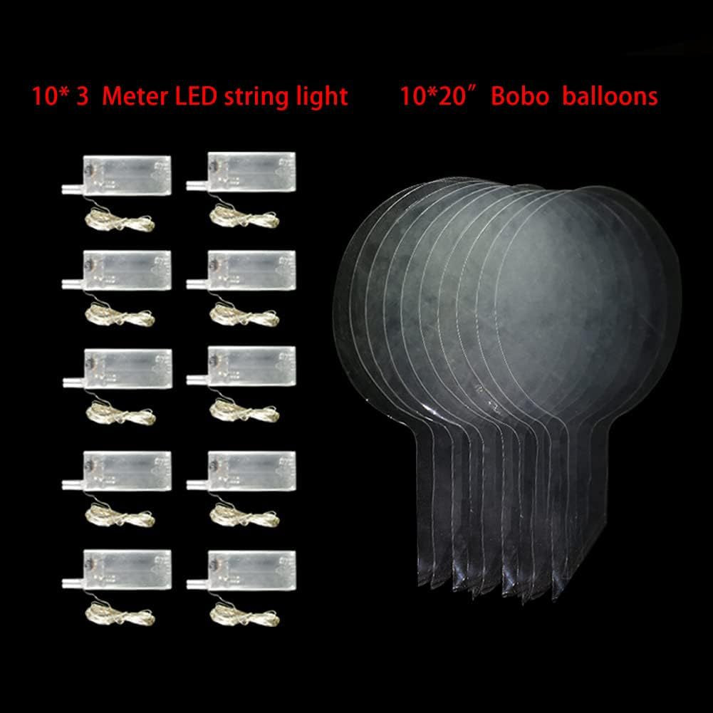 2 Battery Boxes Floating In The Air With Sparkling Balloons 3 Meters Light Cord Wholesale Supply Cross-border Hot Selling Party Bobo Ball