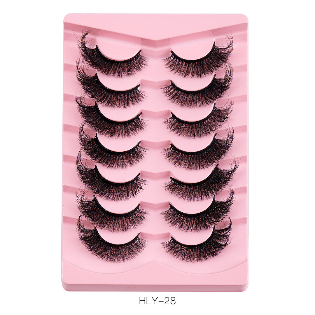 New Product 7 Pairs Of Fox False Eyelashes Natural One Piece High Imitation Mink Hair Thick Fox Eye Grafted  Eyelashes