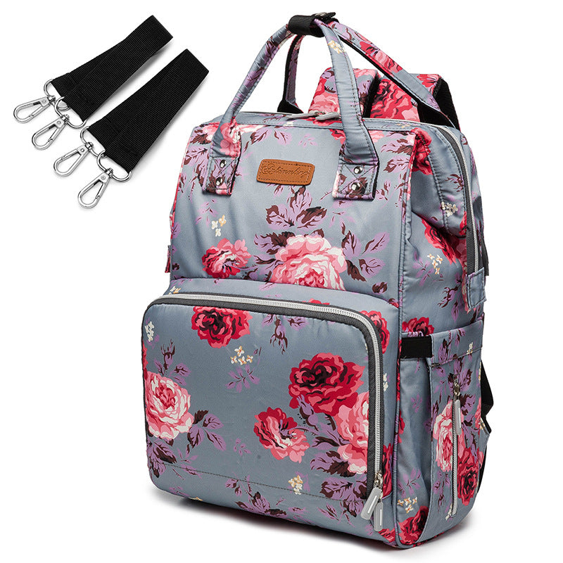 Mummy Bag Multifunctional Large Capacity Cross-border Hot Selling Backpack Mommy Bag Mommy Bag With USB Ready Supply