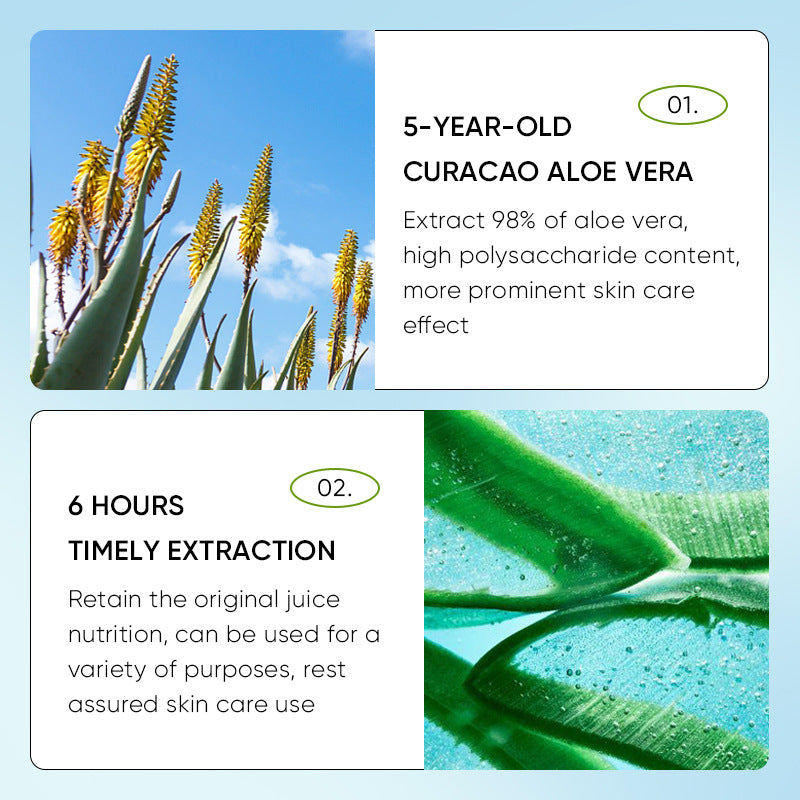 Pure Aloe Face Moisturizing Gel for  Delicate Care Facial. Treats Sunburn and Anti Aging