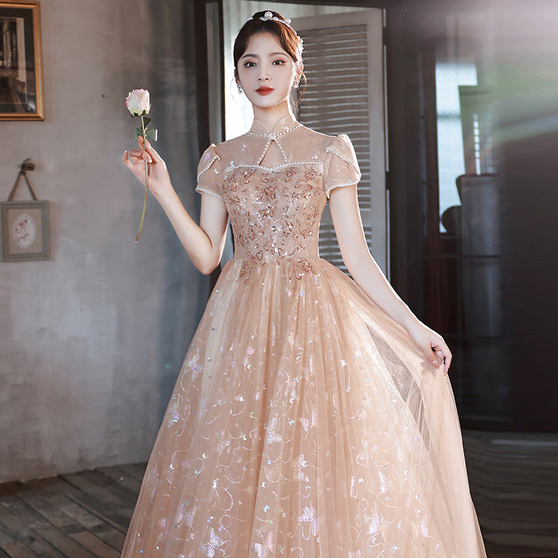 Champagne Cheongsam Evening Dress