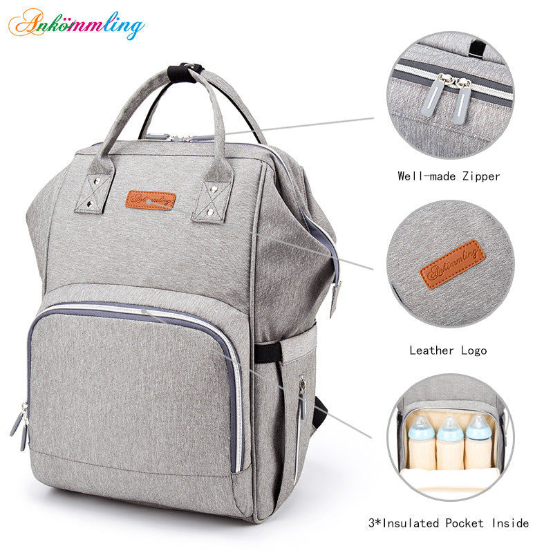 Mummy Bag Multifunctional Large Capacity Cross-border Hot Selling Backpack Mommy Bag Mommy Bag With USB Ready Supply