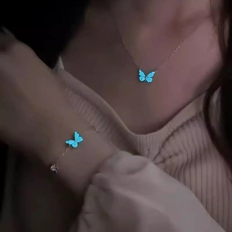 Luminous Butterfly Necklace Bracelet