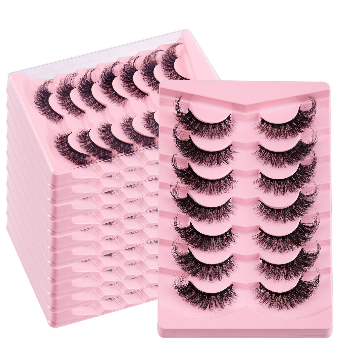 New Product 7 Pairs Of Fox False Eyelashes Natural One Piece High Imitation Mink Hair Thick Fox Eye Grafted  Eyelashes