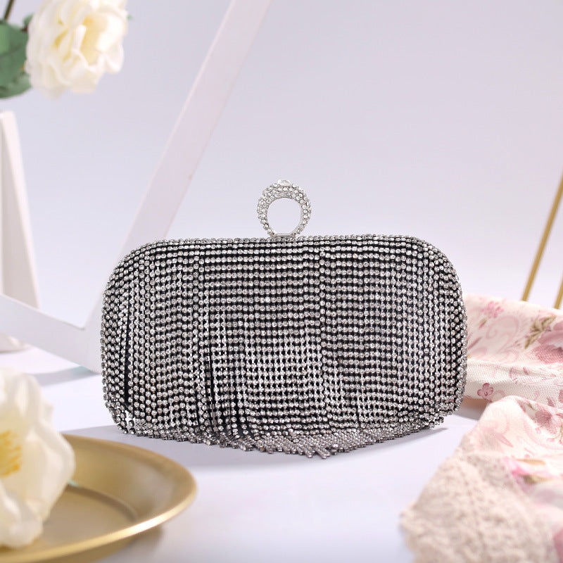 New Cross-border Dinner Bag, European And American Ladies Clutch Bag, Ring-encrusted Diamond Banquet Bag, Matching Dress Evening Bag