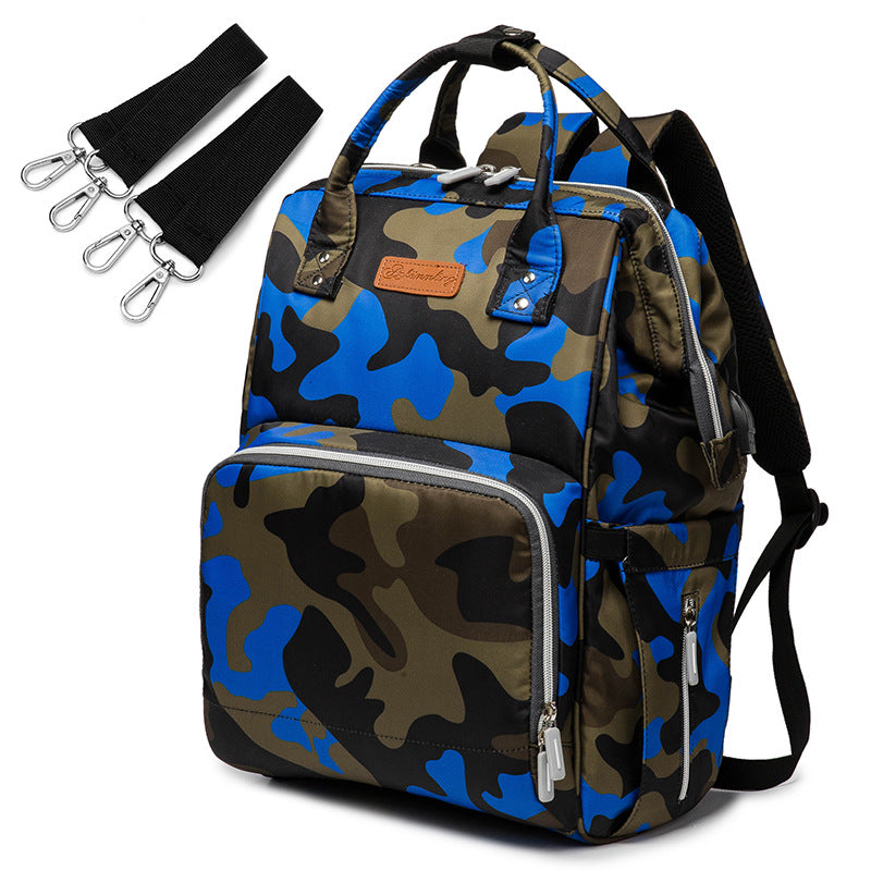 Mummy Bag Multifunctional Large Capacity Cross-border Hot Selling Backpack Mommy Bag Mommy Bag With USB Ready Supply