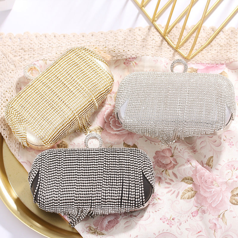 New Cross-border Dinner Bag, European And American Ladies Clutch Bag, Ring-encrusted Diamond Banquet Bag, Matching Dress Evening Bag