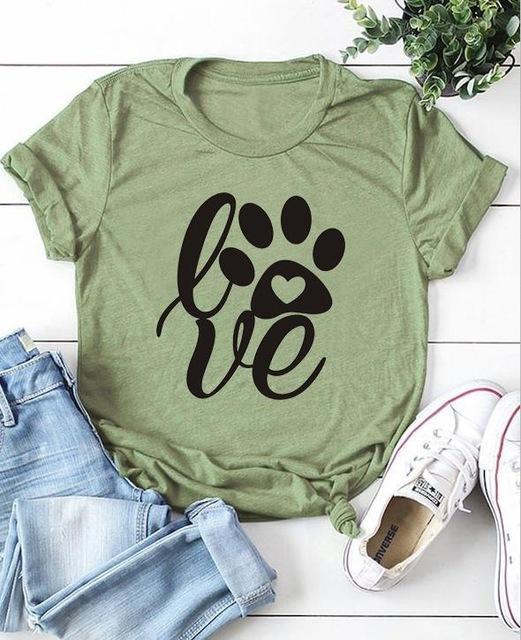 T-shirt Puppy Love European and American trend street graphic short sleeves