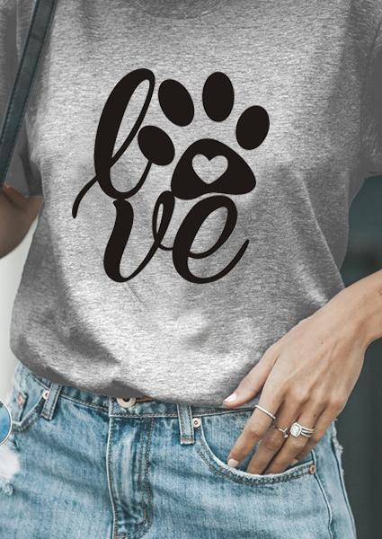 T-shirt Puppy Love European and American trend street graphic short sleeves