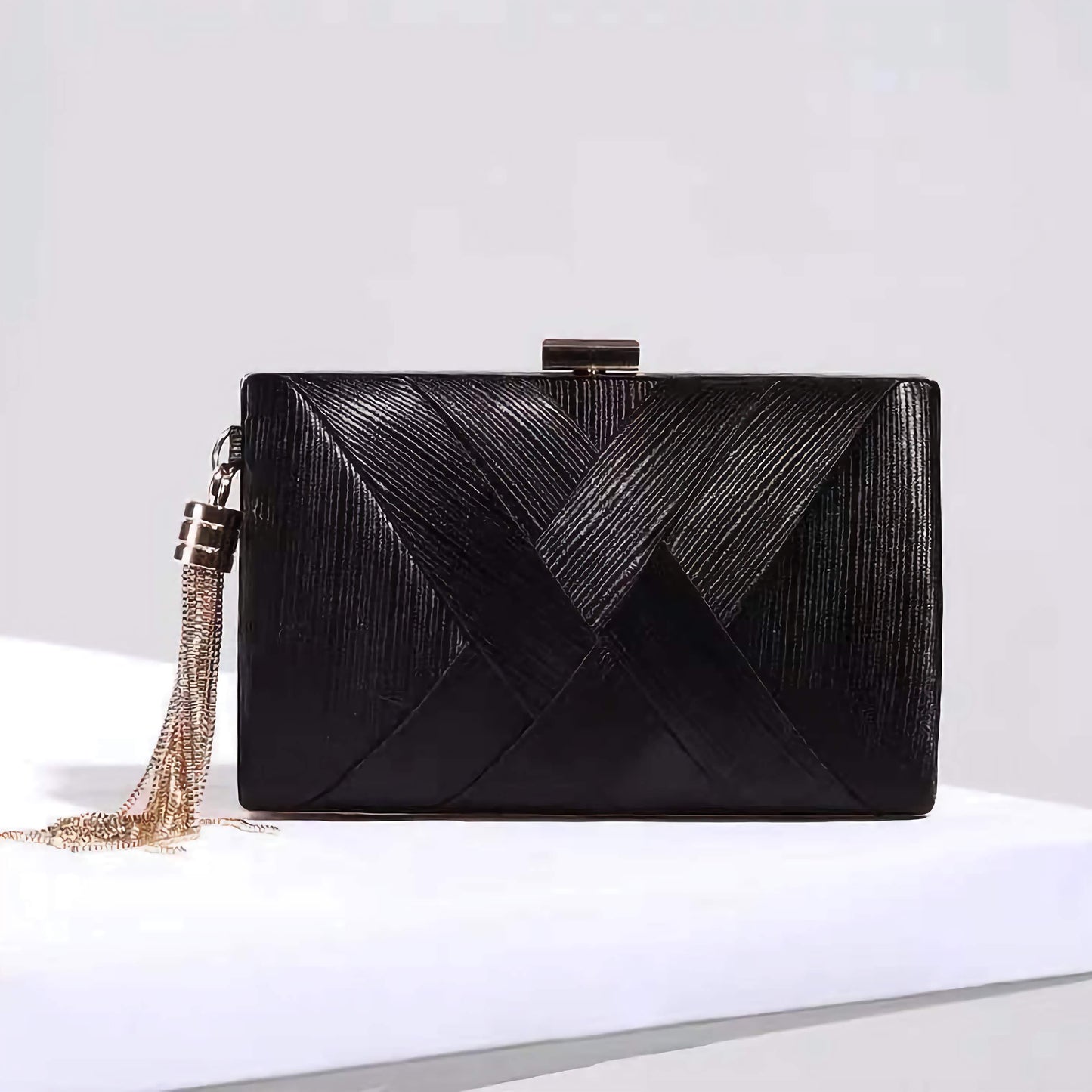 2021 Evening Bag Evening Bag Fashion Women&#039;s Bag Satin Woven Small Square Bag Tassel Banquet Dress Crossbody Small Bag